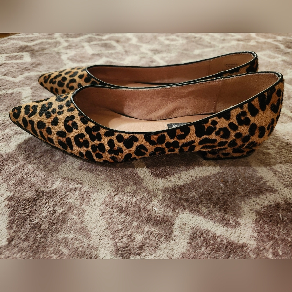 Steven By Steve Madden Calf Hair Leapord Print Point Flats 7.5 EUC - Picture 10 of 12